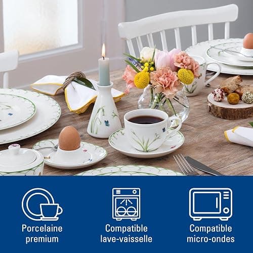 Villeroy & Boch – Colourful Spring Assiette Pour Le Petit-Déjeuner 22 Cm, Garanti Lave-Vaisselle, Compatible Micro-Ondes, Décorations De Pâques, Déco De Pâques, Porcelaine Premium, Blanc/Multicolore thumbnail 3