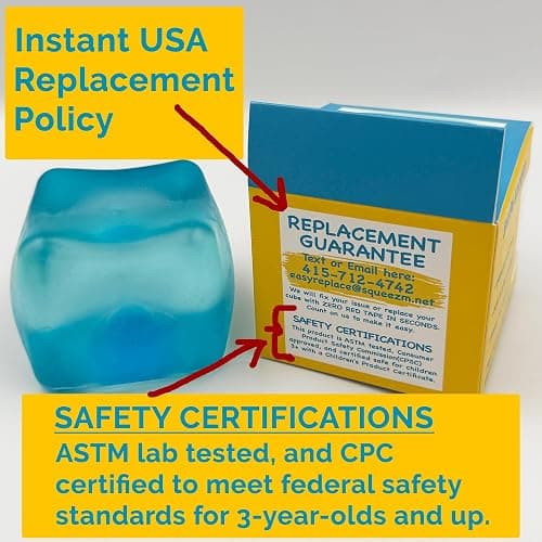 Premium Big Block Squeez'M Cube – 35% Larger Than The Standard Squishy Cube, Toy for Kids & Adults - Sensory Fidget for Stress Relief, Focus & Play – Colorful, Durable, Gift-Ready – ASTM Certified 3+ thumbnail 5
