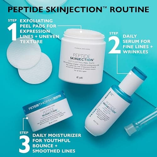 Peter Thomas Roth | Peptide Skinjection™ Exfoliating Peel Pads, For Smoothing Expression Lines & Emerging Wrinkles, Fragrance-Free, Alcohol-Free, For All Skin Types thumbnail 8