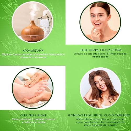 Kanzy Tea Tree Oil Puro 100%, Olio di Albero Del Tè 10ml per Viso, Corpo, Unghie, Capelli e Aromaterapia Diffusore, Tee Tree Olio Essenziale Puro thumbnail 5