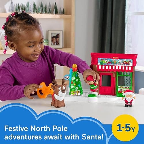 Fisher-Price Little People Christmas Wonderland Gift Set | Christmas Pretend Play, Santa, Elf & Reindeer Figures, Toddler Toys for Kids Ages 1+ Years thumbnail 2