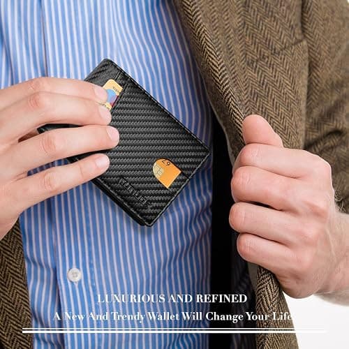 RUNBOX Wallet for Men Slim Rfid Leather 2 ID Window With Gift Box thumbnail 6