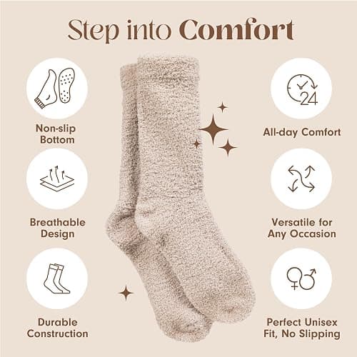 Unboxme Gifts Warm & Cozy Ultra-Luxe Cloud Sock for Women & Men - Super Soft Luxurious Fabric Sleep Socks thumbnail 3