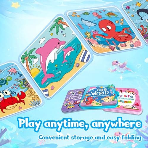 Water Painting Book for Kids - 4 Pack Magic Water Coloring Book with Water Pen Themes - Mess Free Water Art Book for Toddlers,No Mess Paint Coloring & Reusable Fun for Ages 3+ Travel Activity Toys thumbnail 2
