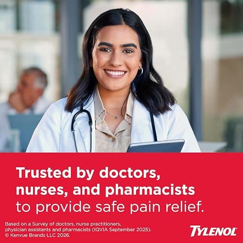 Tylenol Extra Strength Caplets, 500 mg Acetaminophen, 100 Ct | Fast & Strong Pain Relief, Fever Reducer for Adults, Gentle on Stomach, For Headaches, Backaches & Minor Arthritis thumbnail 4