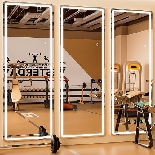 WINNICE Full Length Mirror with Lights, 56" x 15.8" LED Lighted Floor Standing Mirror, Tempered Glass, White thumbnail 7