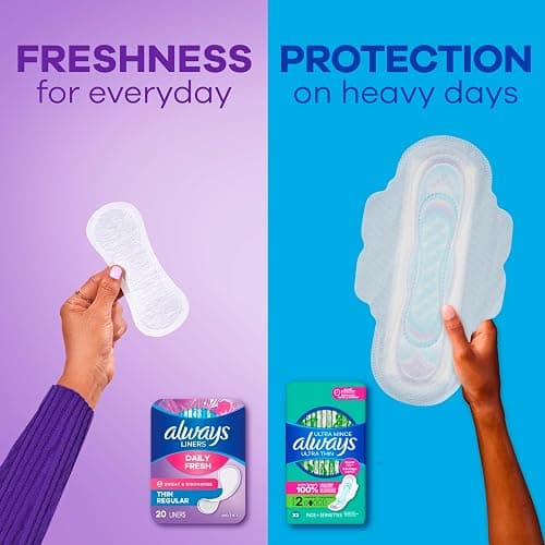 Always Daily Fresh Thin Liners, Regular Absorbency, Unscented Panty Liners, 432 Count (2 Packs of 216) thumbnail 6