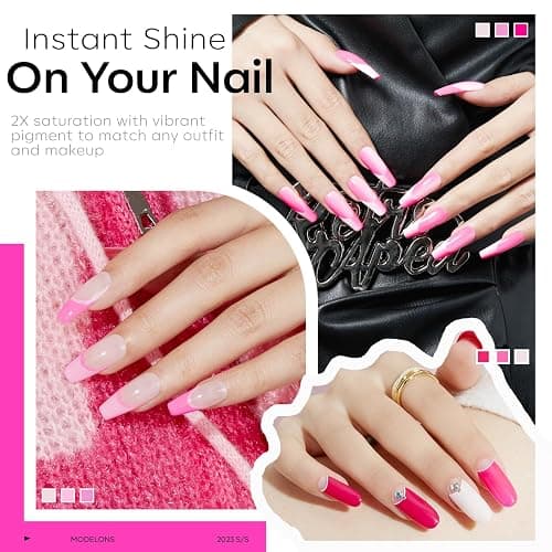modelones Pink Gel Nail Polish Set 6 Colors, Thanksgiving Hot Pink Tones Neon Pink White Gel Polish Magenta Light Soft to Dark 2025 All Seasons LED Nail Art for Nail Lovers Gift Salon DIY Starter Kit thumbnail 3