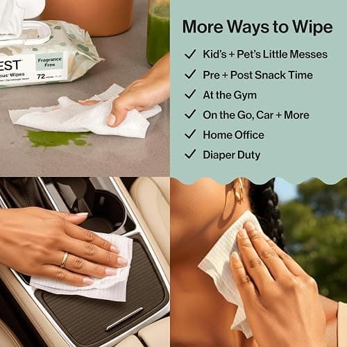 The Honest Company Multi-Use Baby Wipes, Rose Blossom, 576 Count | Baby Wipes, 576 Ct. Hypoallergenic, Fragrance-Free, Plant-Based, 99% Water, Dermatologist Tested. For Sensitive Skin. thumbnail 4