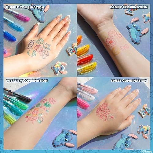 Townley Girl Disney Stitch 16 Piece Glitter Pen Body Art Set, Glittery and Bright Colors, Ages 3 thumbnail 4