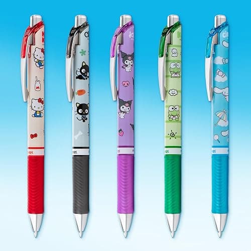 Pentel EnerGel RTX Liquid Gel Pen, Hello Kitty® and Friends, Limited Edition, Mix 1, 0.7mm, Med Line, Assorted Ink, 5-Pk (BL77HKPF5M) thumbnail 2