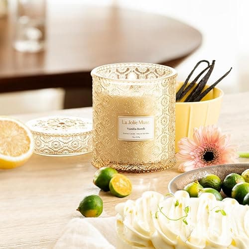 LA JOLIE MUSE Vanilla Bomb Candle| Vanilla, Lemon Zest & Patchouli |19 oz Large Wooden Wick | Natural Soy Wax | 90 Hours Clean Burn | Gift-Ready for Hosts | Seasonal Home Décor thumbnail 2