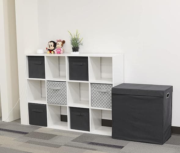 Simple Houseware 11 Inch Foldable Storage Bins Cubes Organizer, 6 Pack, Dark Grey thumbnail 5