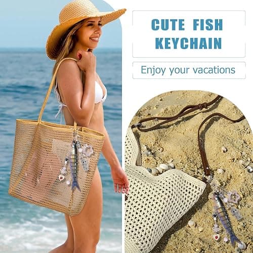 XGALBLA Cute Lifelike Fish Keychain, Aesthetic Y2K Charms Keychain Accessories for Bag Charms Purse Gift, Fishing Gifts thumbnail 4