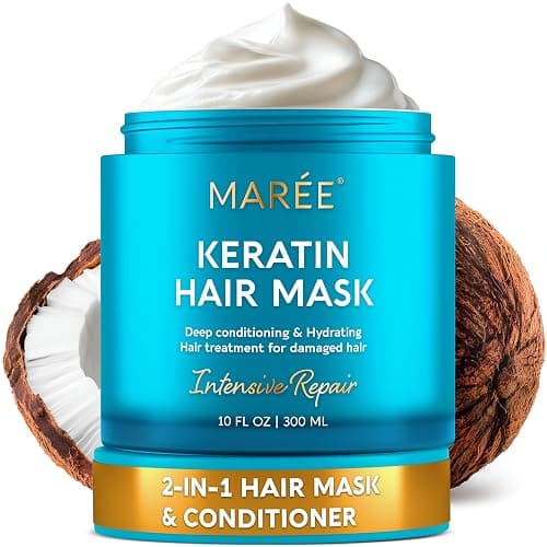 MAREE Deep Conditioning Hair Mask for Damaged Hair Treatment - Keratin Hair Care for Hydrating Growth Repair Moisturizing - Dry Curly Color Refreshing - Tratamiento Mascarilla Para el Cabello Seco - Image 1