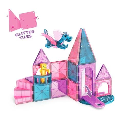 MAGNA-TILES Castle 25-Piece Magnetic Construction Set, The Original Magnetic Building Brand thumbnail 6