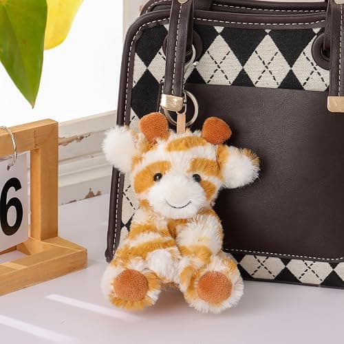 Apricot Lamb Cute Toys Plush Classic Giraffe Stuffed Animal Soft Keychain for Kids Bag, Purse, Backpack, Handbag (5 Inches) thumbnail 2