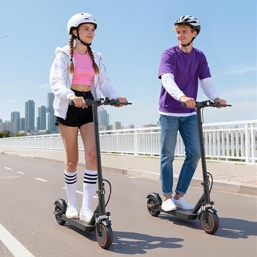 Aovowheel Electric Scooter for Adults, Folding E Scooter with 350W/500W Motor 16/24 Mph Top Speed, Max 19-23 Miles Long Range, 8.5''/10''/14''Tires Commuting Scooters with Dual Brakes System, APP thumbnail 9