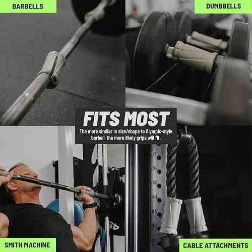 N-Gage Grips – Patented Angled Barbell Thick Grips for Joint Support & Muscle Activation – Ergonomic Bar Attachments for Strength Training - Gym Accessories Manufactured in the USA (1 Pair) thumbnail 4