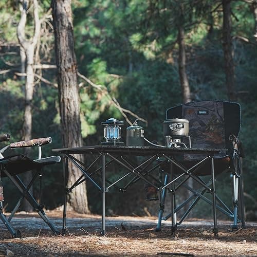 Byliable Camping Table Folding Portable Camp Aluminum Fold Up Lightweight Roll Up Table Adjustable Height with Carry Bag Indoor Outdoor for Camping, Picnic, Backyard, BBQ, Patio, Black thumbnail 9