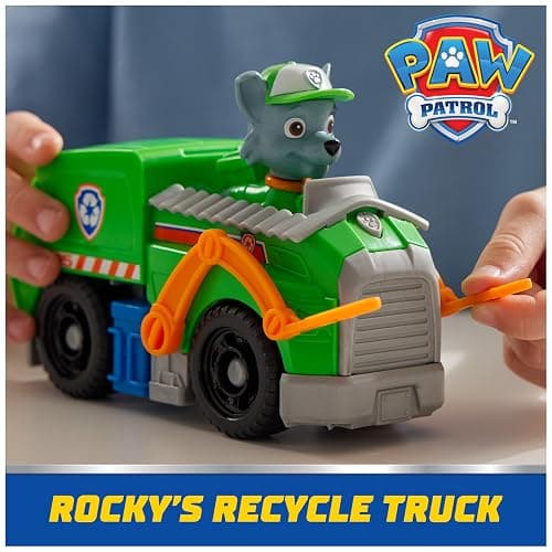 Paw Patrol, Rocky’s Recycle Truck, Toy Vehicle with Collectible Action Figure, Sustainably Minded Kids Toys for Boys & Girls Ages 3 and Up thumbnail 3