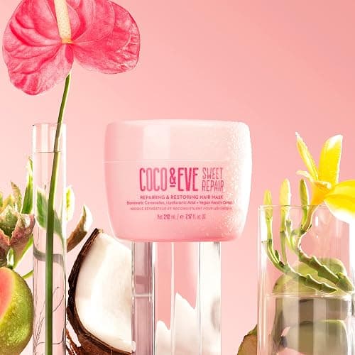 Coco & Eve Sweet Repair Smoothing Hair Mask for Damaged Hair - 7.17 fl oz | Deep Conditioning Treatment with Vegan Keratin Complex, Hyaluronic Acid & Hydrolyzed Rice Protein, for Women & Men, Hydrating thumbnail 2