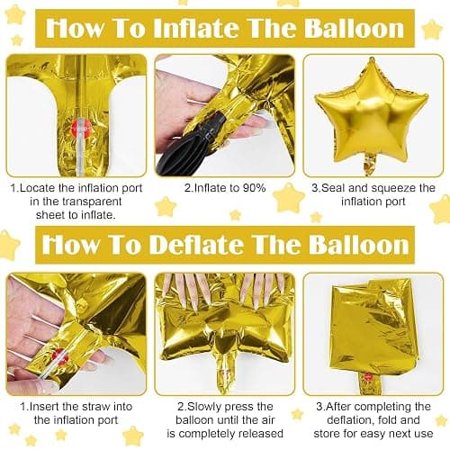 Colorful Star Balloons,10Pcs Mixed Colors Star Shaped Foil Balloons,18Inch Colorful Helium Polyester Film Balloon for Graduation,Birthday,Anniversary,Wedding Party Decorations thumbnail 6