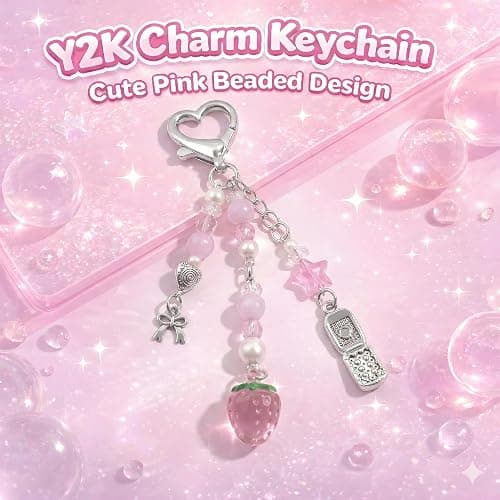 AGEN KGEN Novelty keychains Aesthetic Y2K Keychain Charms Stylish Keychains Accessories for Women Bag Purse Gifts thumbnail 2