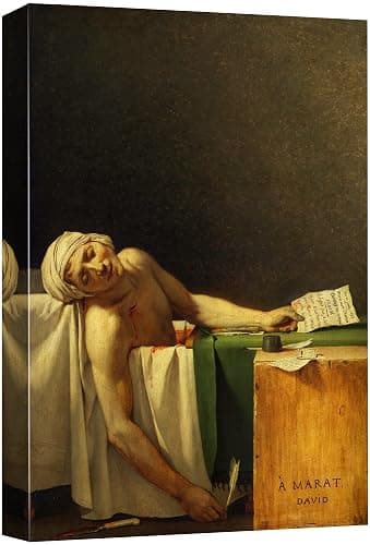 wall26 - The Death of Marat by Jacques-Louis David - Canvas Print Wall Art Famous Painting Reproduction - 16" x 24" - Image 1