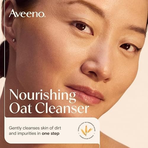 Aveeno Calm + Restore Nourishing Oat Cleanser, Daily Hydrating Facial Cleanser & Face Wash for Sensitive Skin, Non-Foaming, Hypoallergenic, Non-Comedogenic, Fragrance-Free, with Feverfew, 7.8 fl oz thumbnail 2
