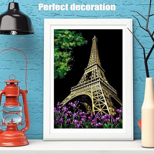 Scratch Art for Adults & Teens, Paint by Scratch 16 X 11.2 Inches, Scratch Off Paper Painting, Scratchart Kit Ornaments, Colorful Sketches Rainbow Scratch Art (Las Vegas) thumbnail 2