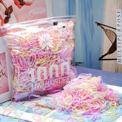 KANPRINCESS 1000PCS Hair Rubber Bands(pink) thumbnail 7