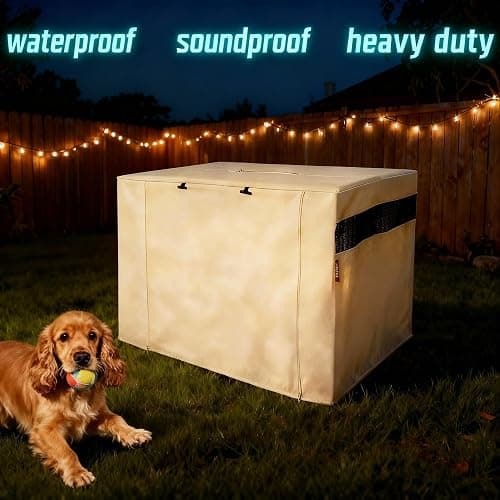 HiCaptain 30-Inch Dog Crate Cover with Mesh, Waterproof Kennel Cover, Beige | Breathable mesh, dual zip panels and durable fabric resist wind rain and UV rays; fits 30 x 19 x 21-inch crates; cover only thumbnail 4