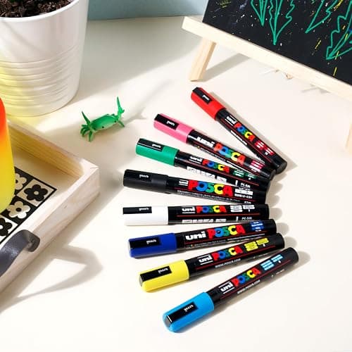 POSCA PC-5BR Water-Based Paint Markers, Reversible Brush Tip (1.0-4.0mm), Assorted Colors, 16 pack thumbnail 2