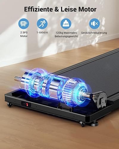 THERUN Schreibtisch Walking Pad mit Leise 2,5 PS-Motor, 2 in 1 Kleines Laufband mit Fernbedienung und LED-Panel für Zuhause und Büro thumbnail 5