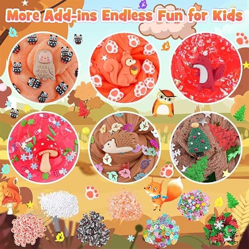 LAWOHO 6 Packs Forest Slime Kit - Clear, Butter, Cloud Slime Making Kit, Slimes for Kids with Animal Add-ins, 360ml Slimes Kits for Boys & Girls Birthday Halloween Christmas Easter Gifts Party Favors thumbnail 4