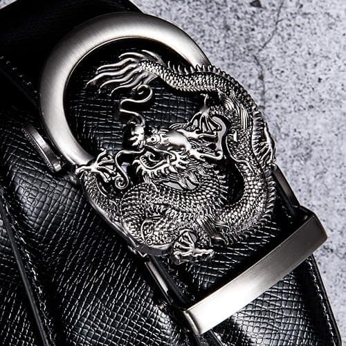 Dubulle Men's Ratchet Belt Gold/Black/Red/Green/Blue/White Automatic Buckle Business Casual Belt Gift - Adjustable Fit thumbnail 3