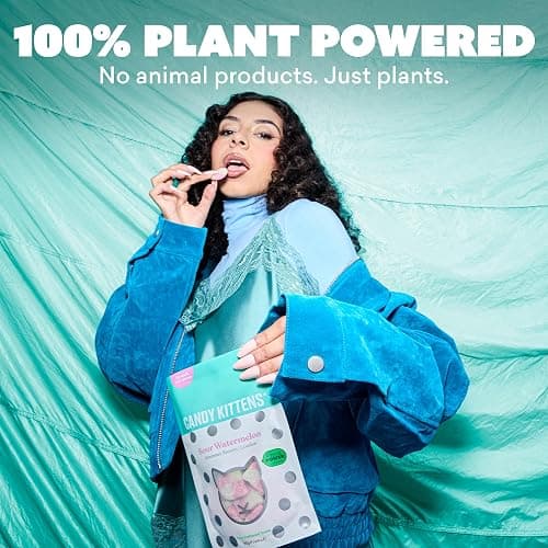 Candy Kittens Vegan Sweets Sour Watermelon – Plant-Based Vegan Treats with Fruity Flavour, No Nasties, Made with Real Fruit Juice – Ideal Snacks for Sweet Hampers & Pick and Mix – 140g Pack of 1 thumbnail 2