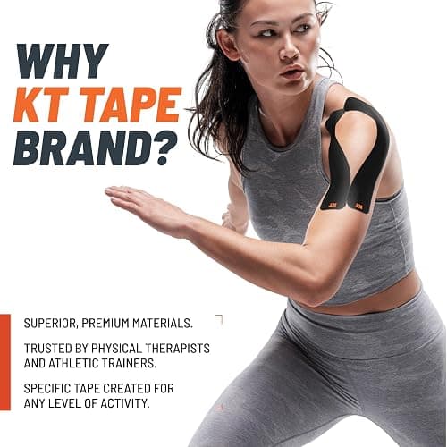 KT Tape, Original Cotton, Elastic Kinesiology Athletic Tape, 20 Count, 10” Precut Strips thumbnail 6