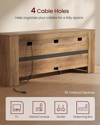 VASAGLE TV Stand, Farmhouse Entertainment Center with Storage Cabinets, Media Console Table for Living Room, Bedroom, for 65 Inch TV, 58 x 15.7 x 23.6 Inches, Honey Brown ULTV623K101S thumbnail 7
