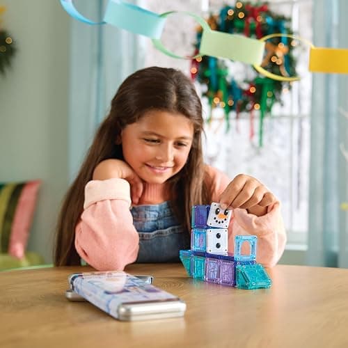 MAGNA-TILES microMAGS Winter Wonder Travel Set 26-Piece Magnetic Construction Set, The Original Magnetic Building Brand thumbnail 6