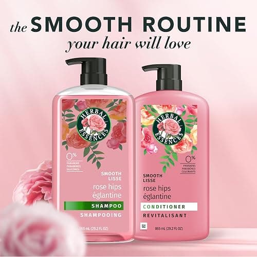 Herbal Essences Shampoo & Conditioner Set, Rose Hips - Smooth Collection, Paraben-Free, Color-Safe, Shiny Hair with Jojoba & Vitamin E, 29.2 Fl Oz Each, 2-Pack thumbnail 6