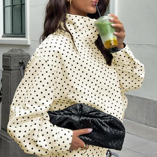 Songling Women Polka Dot Jacket Casual Coat Zip Up 2025 Trendy Fall Outfits Lightweight Cropped Jacket with Pockets thumbnail 4