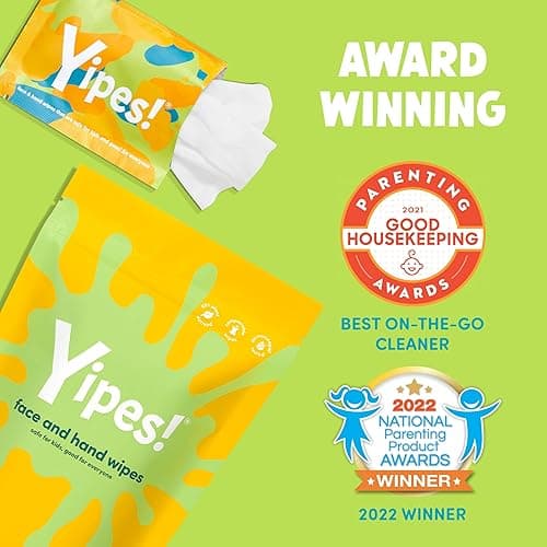 Yipes! Kids Face and Hand Wipes | Compostable Wet Wipes for Sensitive Skin | Individually Wrapped | Classroom Must Haves | Travel Essentials | For Backpacks, Lunchboxes, Classroom Supplies | 2 pack thumbnail 4