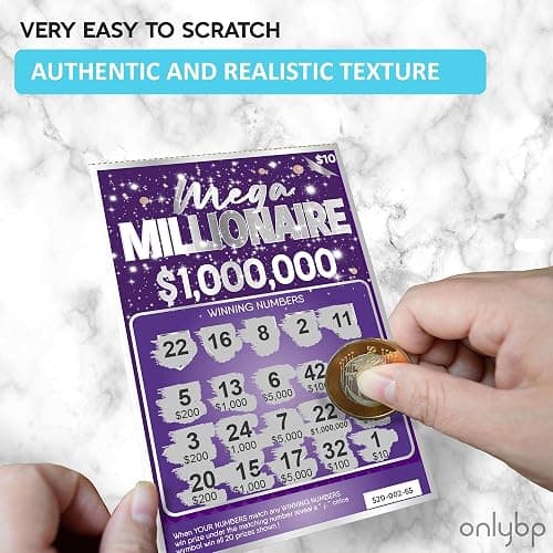 OnlyBP® 10 Fake Lottery Tickets and Scratch Off Cards that Look Real - Winning $1M and $500K - Gag Gifts Funny Adult - Prank Gifts for Adults Funny Pranks - April Fools Pranks thumbnail 4