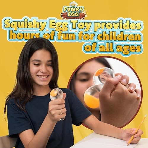 IPIDIPI TOYS Super Solid Squishy Eggs Stress Balls – Clear Egg Yolk Fun Squeeze, Yolk Balls for Kids - Birthday Party Favors, Classroom Prizes, Goodie Bags Stuffers for Kids – Super Solid, Pack of 4 thumbnail 6