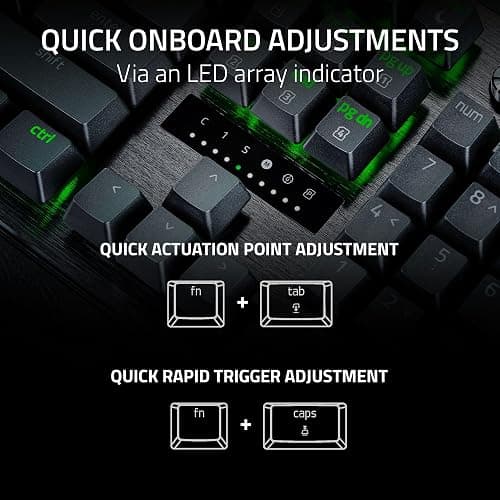 Razer Huntsman V3 Pro Esports Gaming Keyboard: Analog Optical Switches - Razer Snap Tap - Rapid Trigger - Adjustable Actuation - Media Keys & Dial - Doubleshot PBT Keycaps - Wrist Rest - Black thumbnail 6