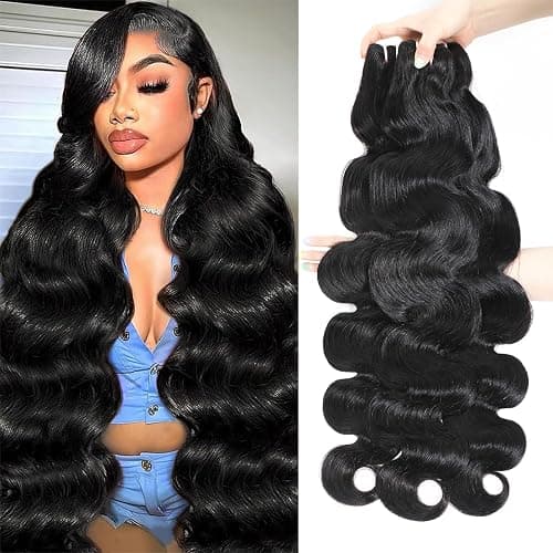 15A Raw Indian Human Hair Bundles Body Wave Bundles Human Hair,Triple Lifespan Virgin Remy Hair,No Tangle Shedding,Keep Texture Silky Soft After Multiple Washes (3 Bundles Natural Black, 20 22 24) - Image 1