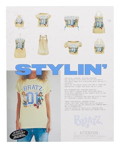 Bratz Stylin' Sasha - Fashion Doll with Customisable T-Shirt for You, Comes with Accessories, Cute Toys for Girls thumbnail 12