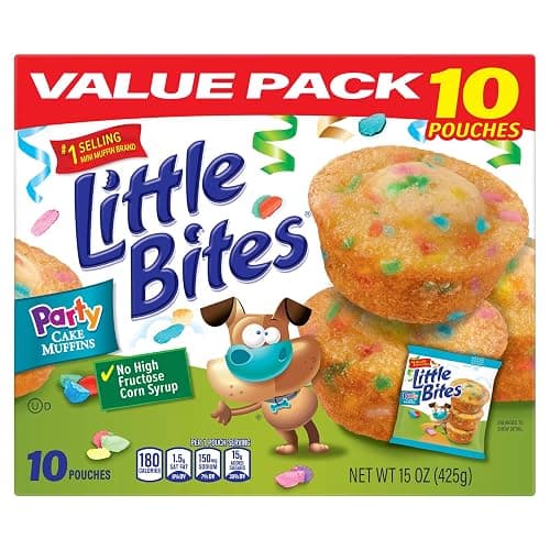 (Value Pack) Little Bites Party Cake Muffins, 10 individual packs, (1.5 oz each), Cake and Sprinkles Mini Muffins, 15 oz Multipack thumbnail 6